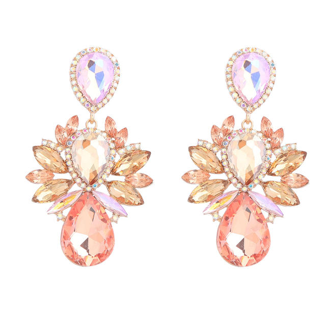 Luxury glass crystal drop earrings