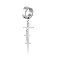 Black punk titanium steel earrings