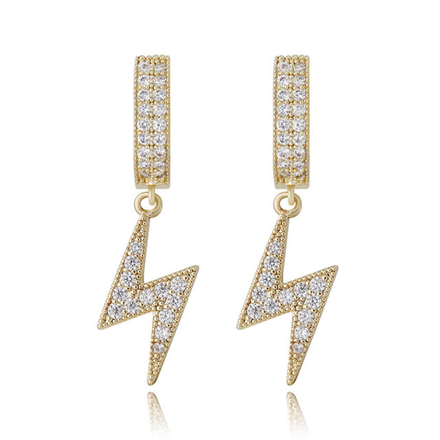Hip hop zircon earrings