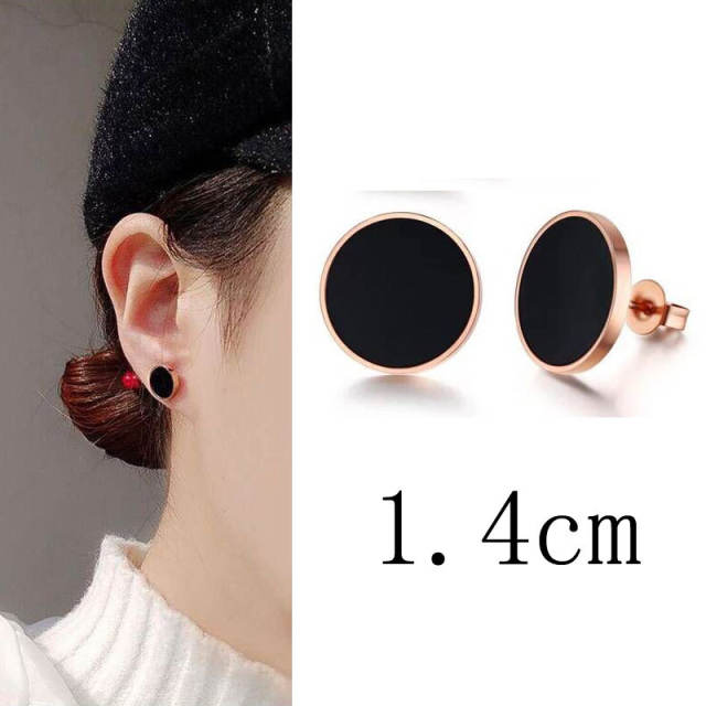 Fashion concise titanium steel unique ear studs