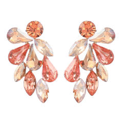 Glass crystal statement ear studs