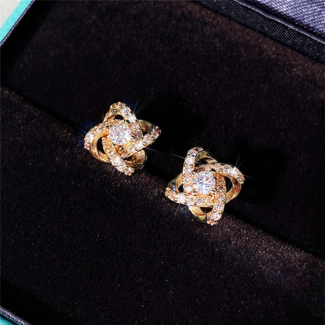 Cubic zircon chic ear studs