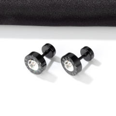 Black titanium steel earrings