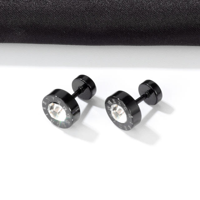 Black titanium steel earrings