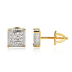 Hip hop zircon stud earrings