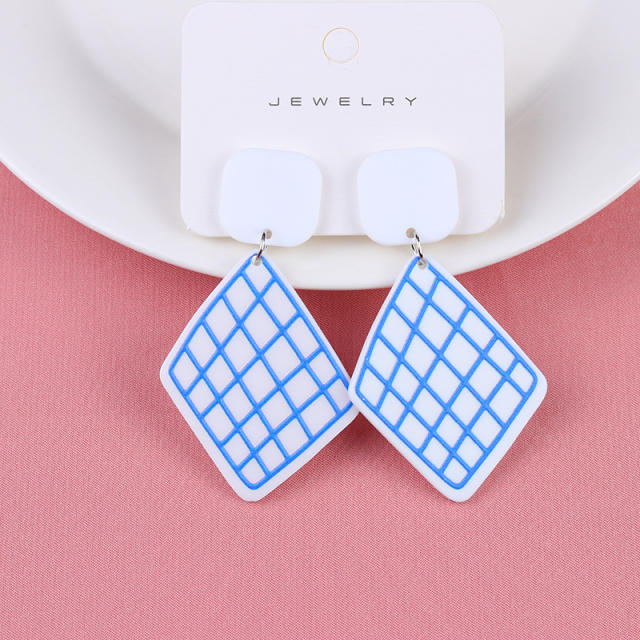 Geometric color acrylic earrings