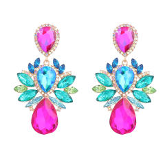 Luxury glass crystal drop earrings