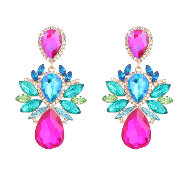 Luxury glass crystal drop earrings