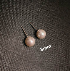 925 silver needle pearl earring