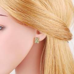 INS pave setting cubic zircon bear rabbit ear studs