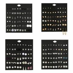 pearl and flower multi element ear studs set