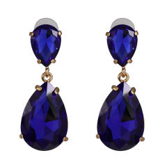Colored glass crystal drop earrings