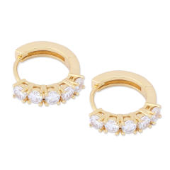 Hip hop zircon huggie earrings