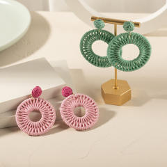 INS wax line braided ring earrings for women