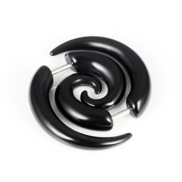 Fashion black snail unisex earrings
