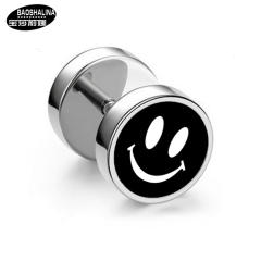 Pentagram titanium dumbbell black earings