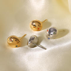 14KG stainless steel oval shape ear studs