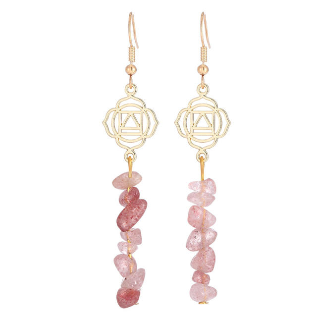 Natural stone amethyst dangle earrings