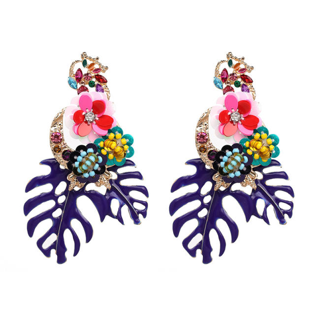 New Monstera summer dangle earrings