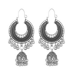 Vintage bell shape metal jhumka earrings for women