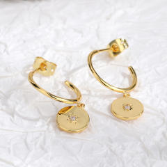 INS vintage round circle earrings