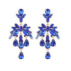 Luxury drop glass crystal statement earrings