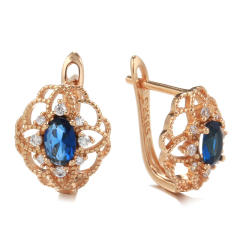 Fashion inlaid blue zircon earrings