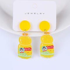 Cute cartoon drink bottle earrings