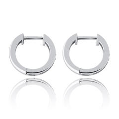 Hip hop S925 silver zircon huggie earrings