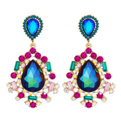 Colored crystal drop earrings