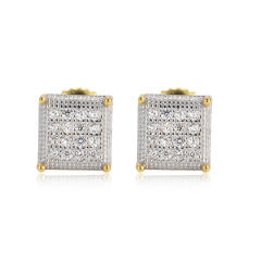 Hip hop zircon stud earrings