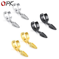 Fashion leaf titanium steel earrings