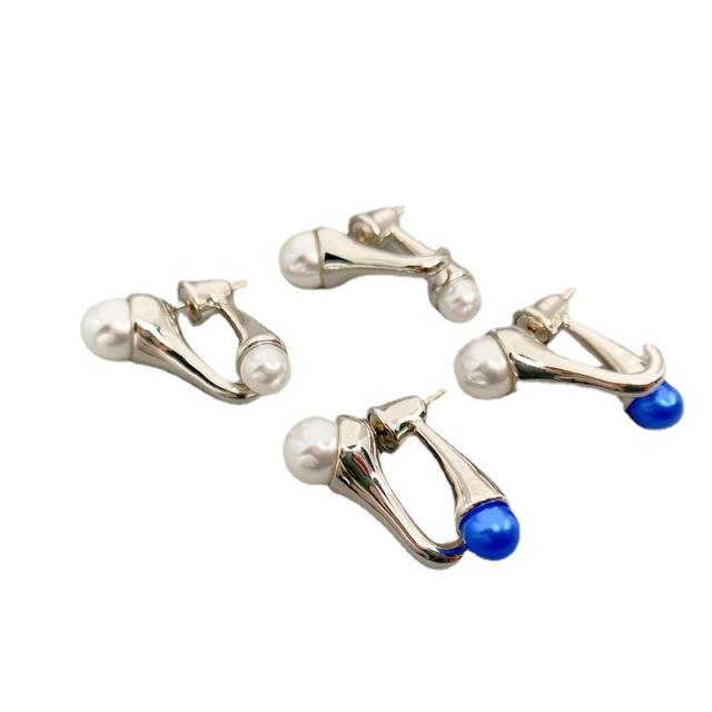 Unique pearl beads settting jacket earrings