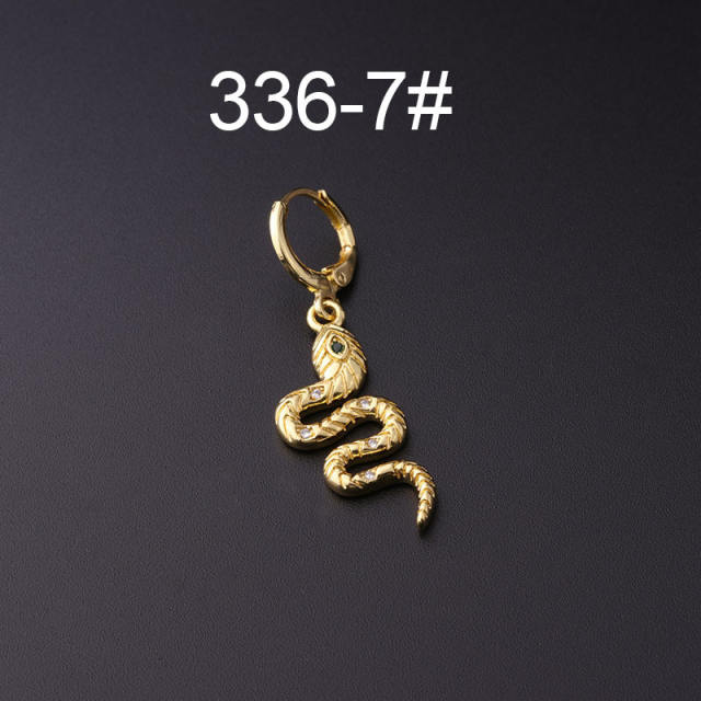 Personality metal snake huggie earrings