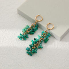 Natural stone beads huggie earrings