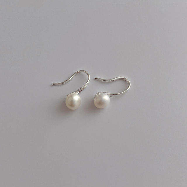 Classic water pearl 925 needle earrings for women