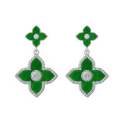 Korean fashion color clover earrings