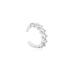 Rainbow color cz unique real gold plated huggie earrings