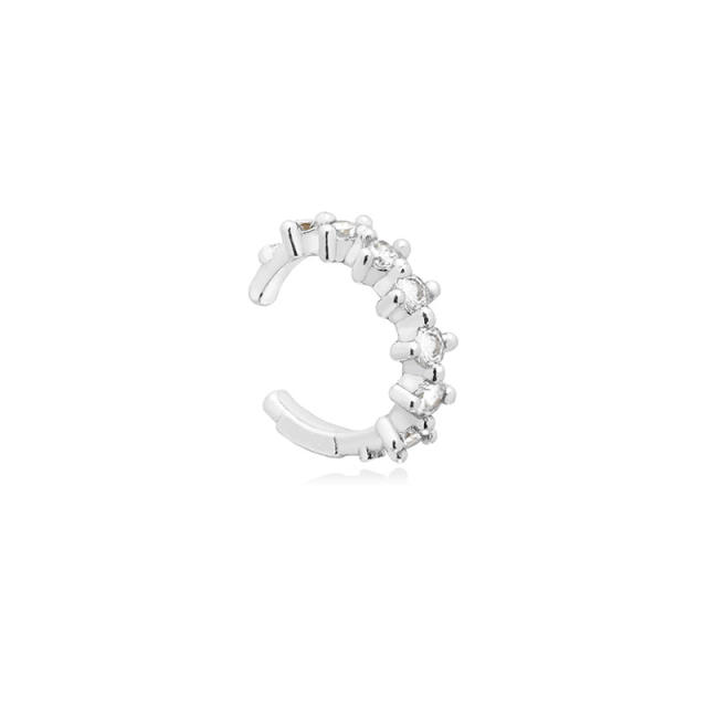 Rainbow color cz unique real gold plated huggie earrings