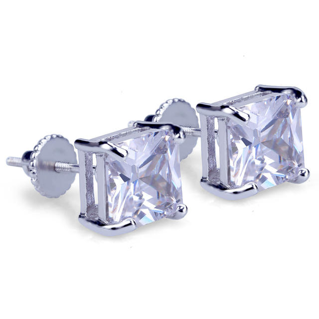 Fashion hip hop zircon ear studs