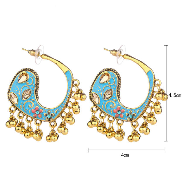 Color enamel jhumka earrings