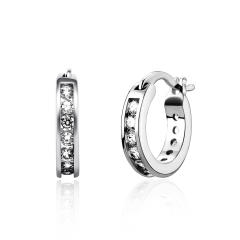 Hip hop zircon huggie earrings