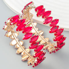 Colored glass crystal statment hoop earrings