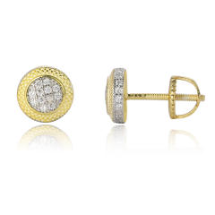 Hip hop zircon silver stud earrings