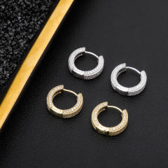 Hip hop zircon huggie earrings