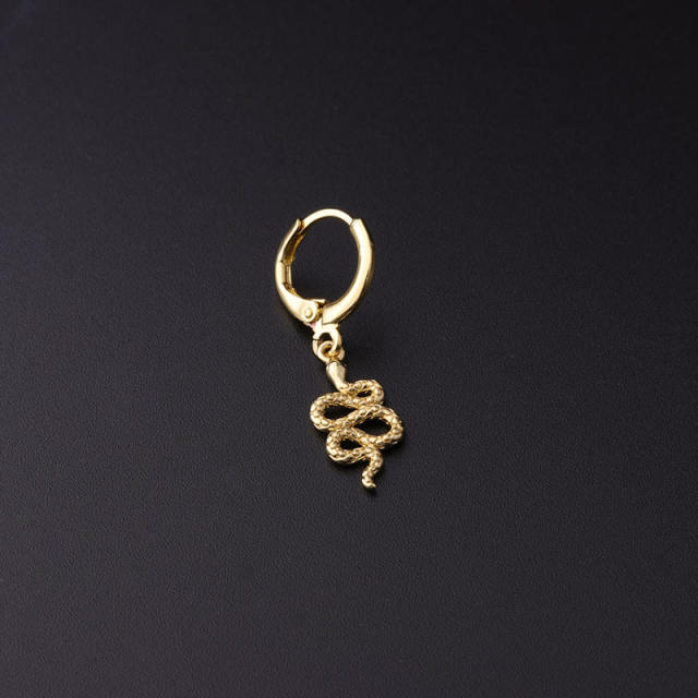 Personality metal snake huggie earrings