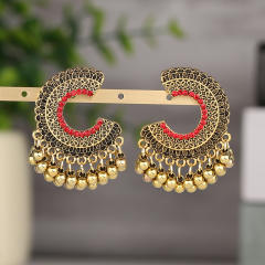 Vintage enamel jhumka earrings for women