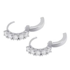 Hip hop zircon huggie earrings