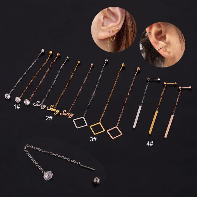 Occident fashion geometric stainless steel women earrings