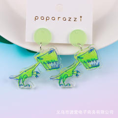 Cartoon dinosaur robot boy girl earrings